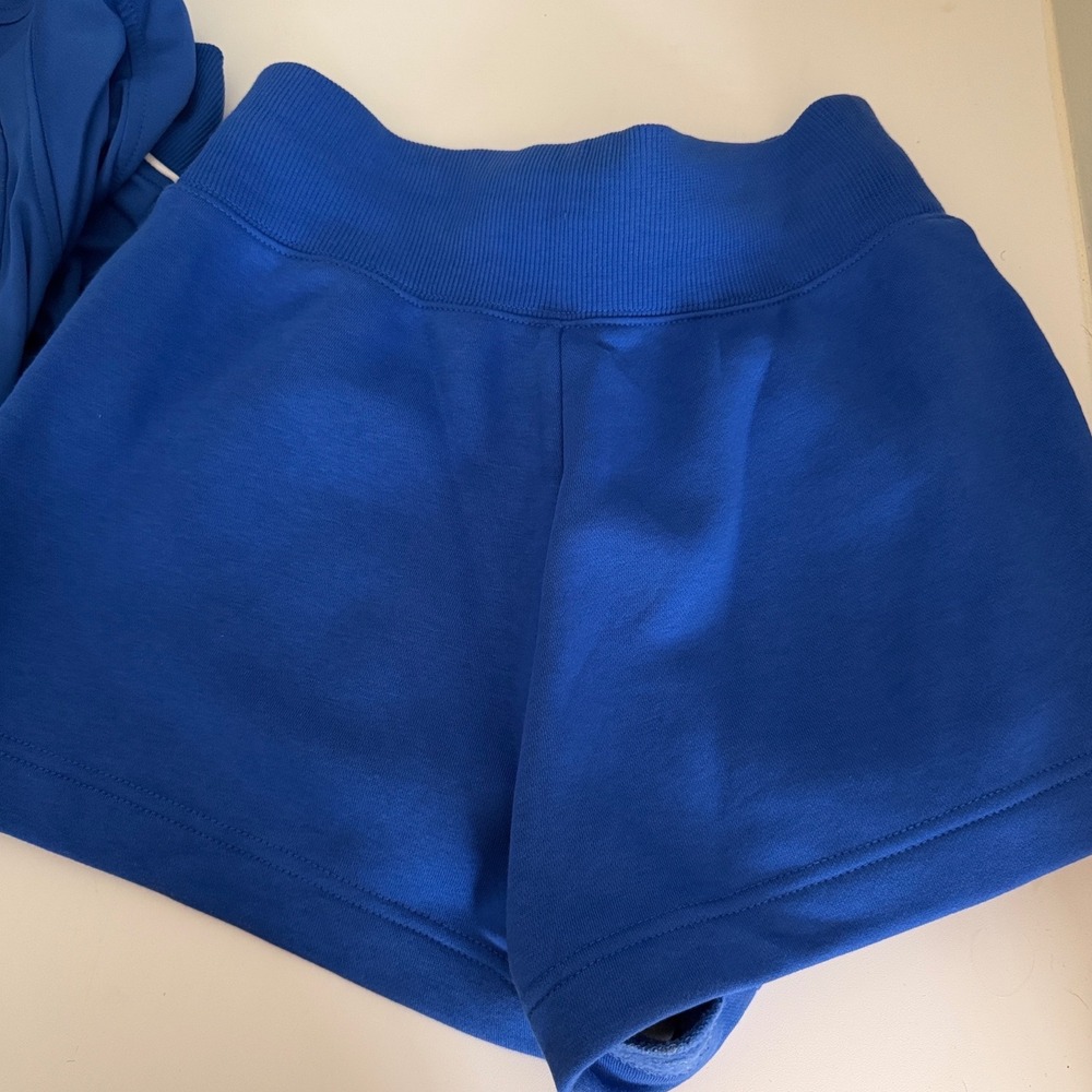 Nike FIT Royal Blue Track Jacket and Shorts Set Flight Patch Womens Athleisure - Picture 4 of 7